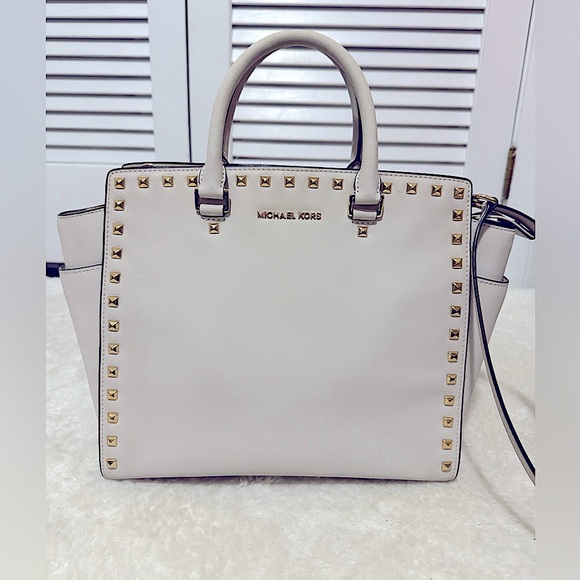 Michael Kors Handbags - Michael Kors White Studded Women's Large Bag